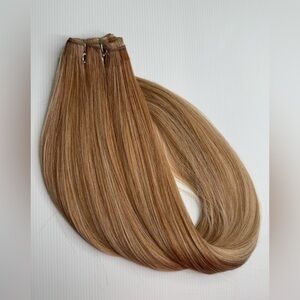 30In Blonde with Highlights Straight hair Weave Extensions Human hair look alike